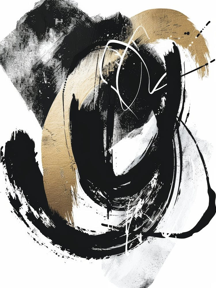 Abstract Black And Gold Canvas Print 3