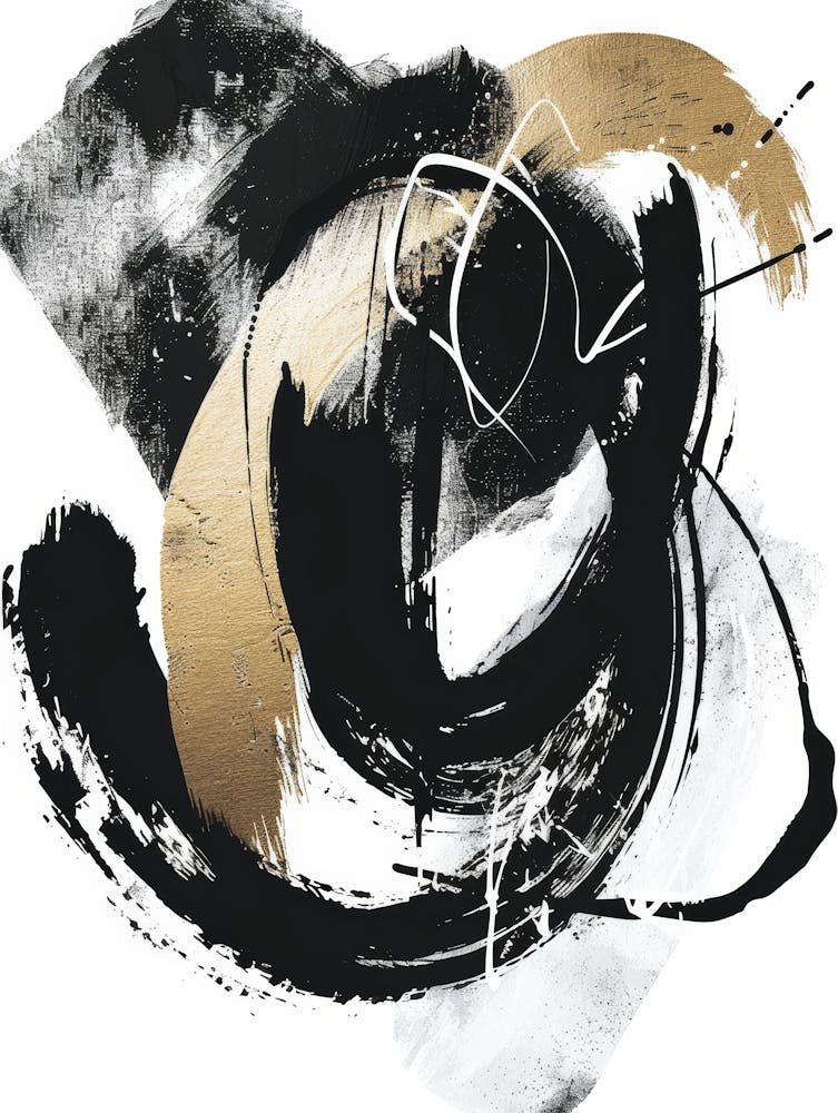 Abstract Black And Gold Canvas Print 3