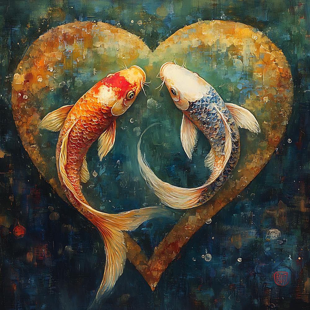 Koi Fish In Heart