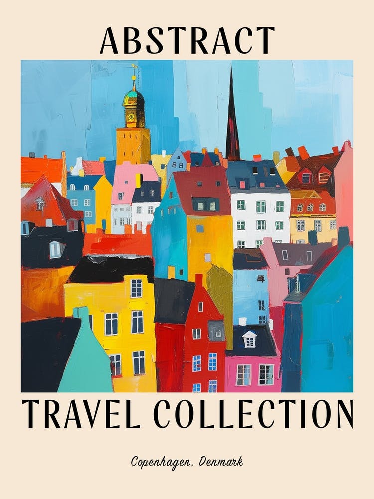 Abstract Travel Collection Poster Copenhagen Denmark 3