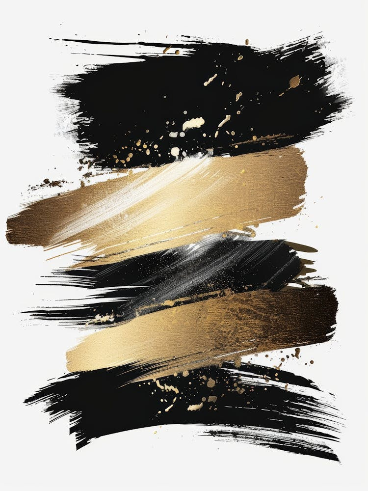 Gold And Black Brush Strokes 27