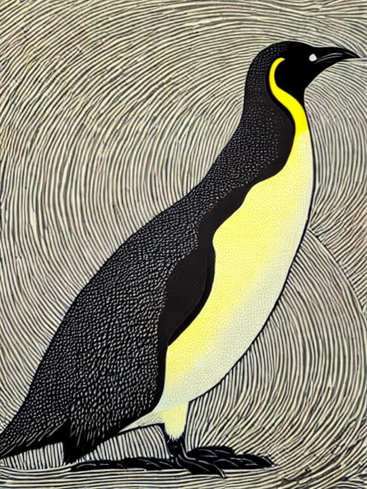 Emperor Penguin II Linocut