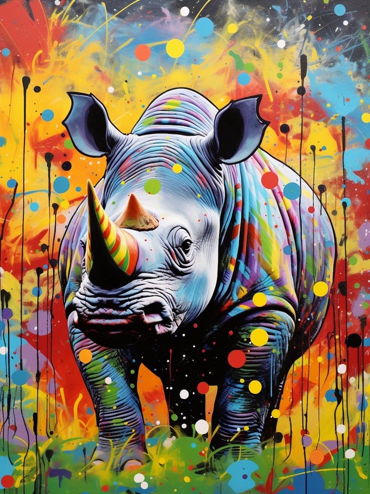 Rhinocéros Tacheté de Peinture 2