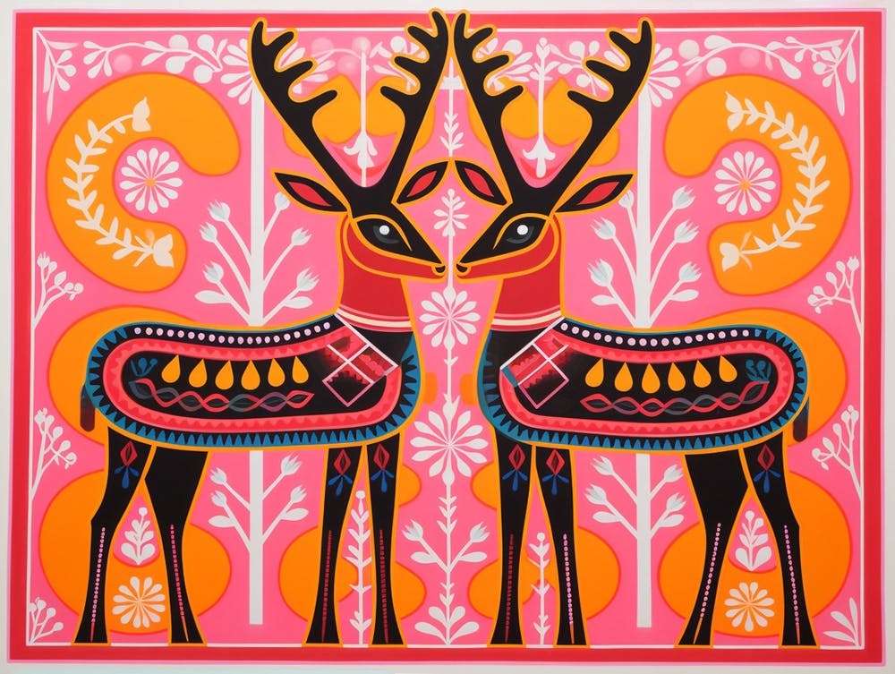Impala 1 Folk Style Animal Illustration