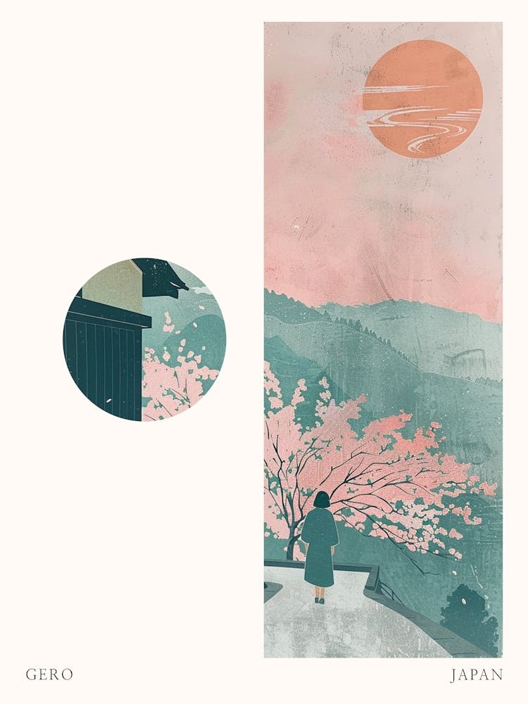 Gero Japan 4 Cut Out Travel Poster