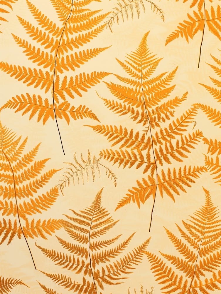Pattern Poster Golden Leather Fern 1