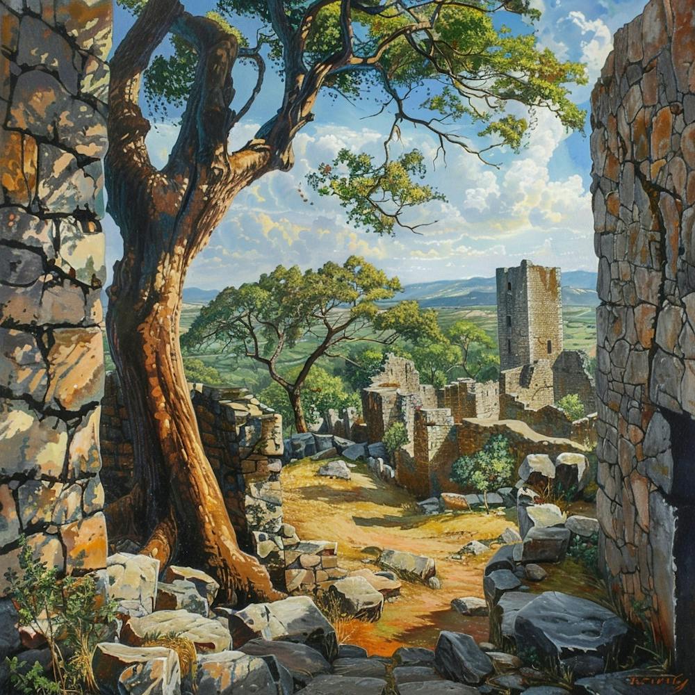 Tree In Ruins