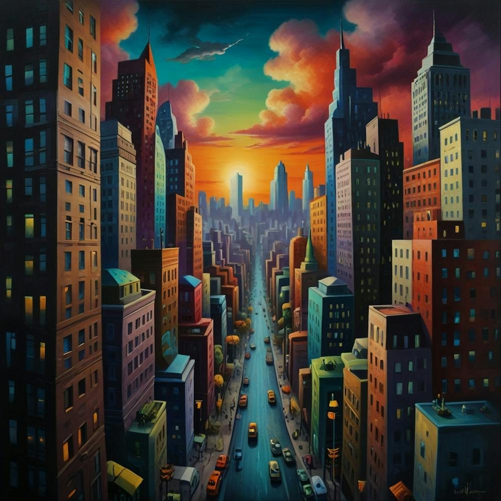 New York City At Sunset