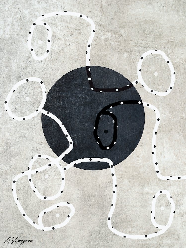 'Circle' and 'Snakes' Abstract