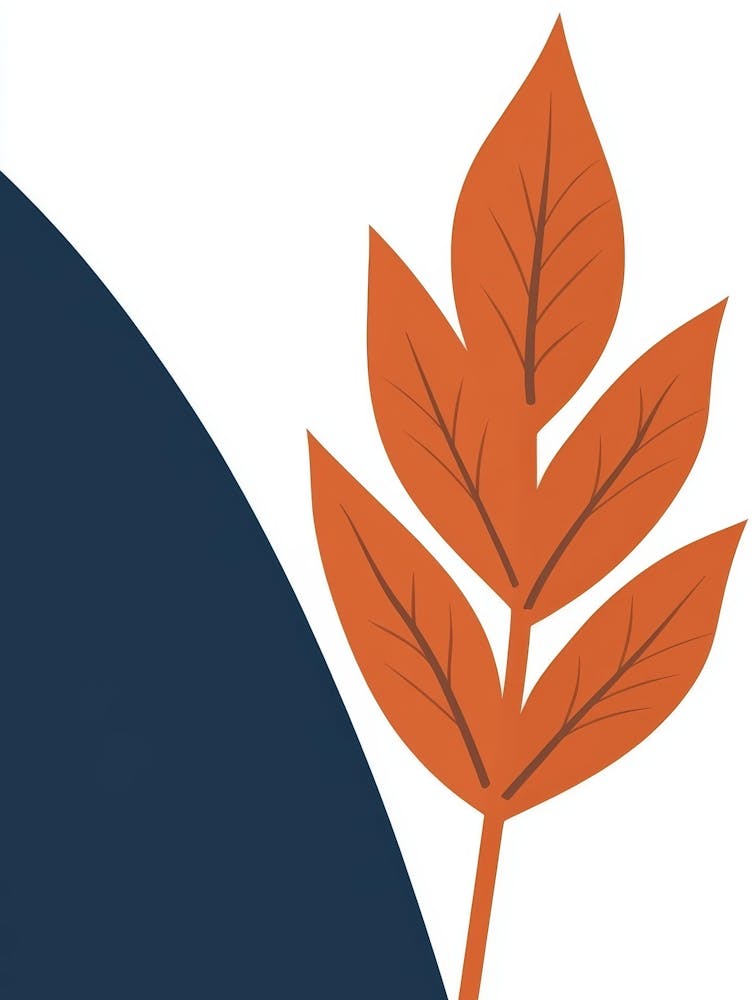 Leaf On A Blue Background 1