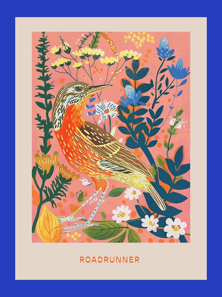 Spring Birds Poster Roadrunner 1