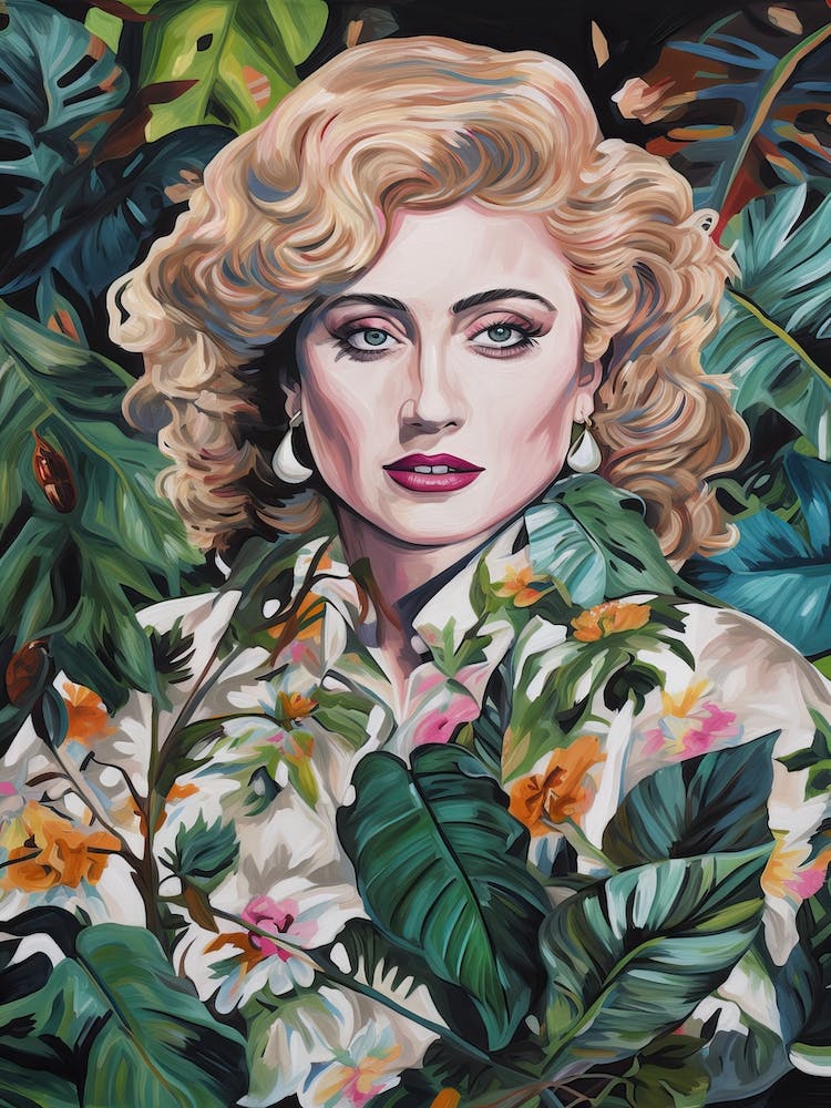 Floral Handpainted Portrait Of Princess Madonna 3