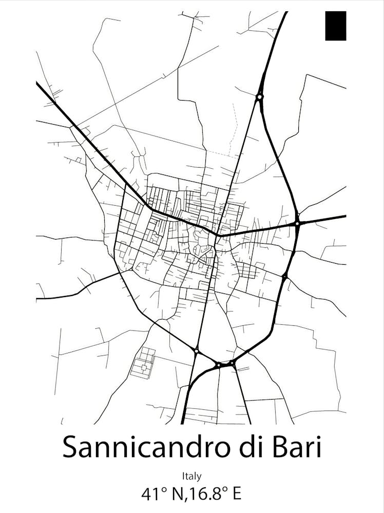 Sannicandro Di Bari,Italy Minimalist Map