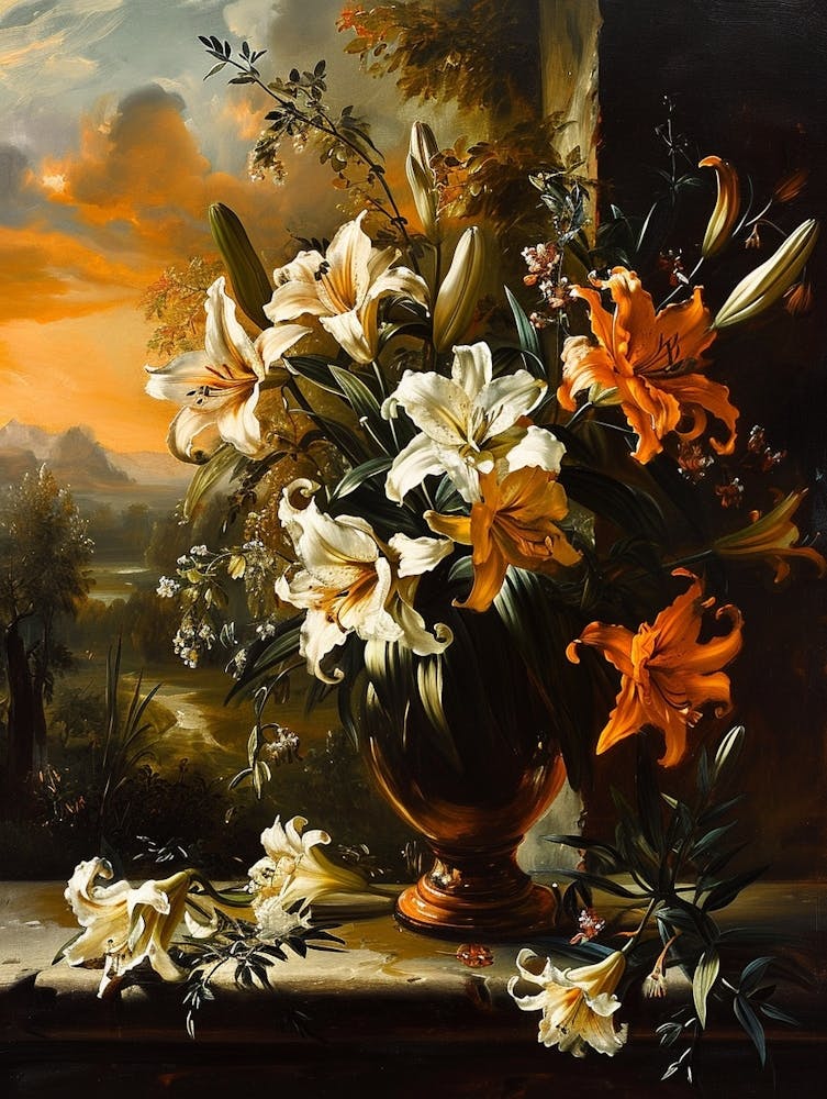 Nature morte florale baroque, Lys 3