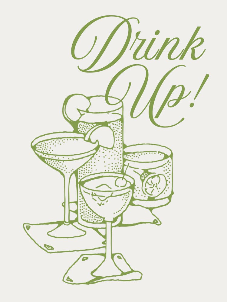 Drink Up Green Wall Art