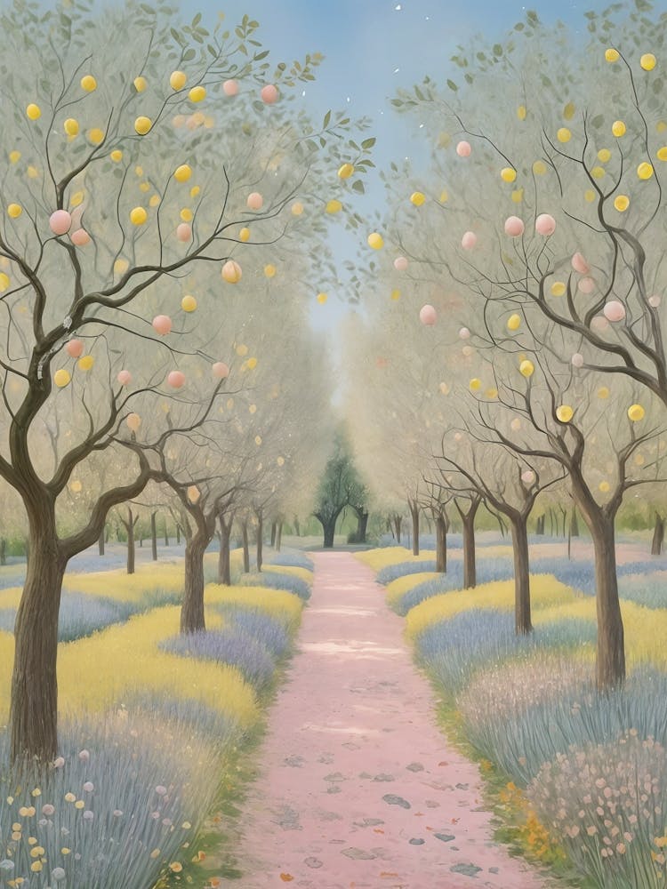 Pastel Orchard Path