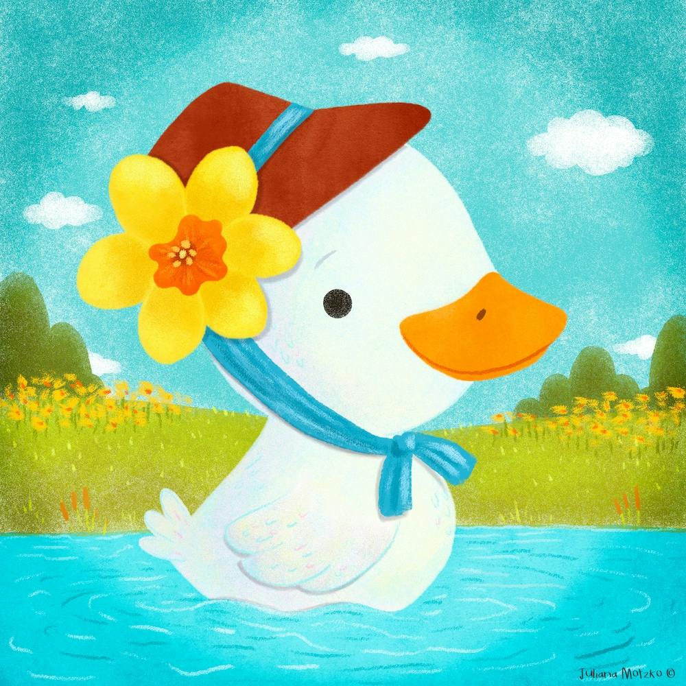 Spring Miss Duck Square