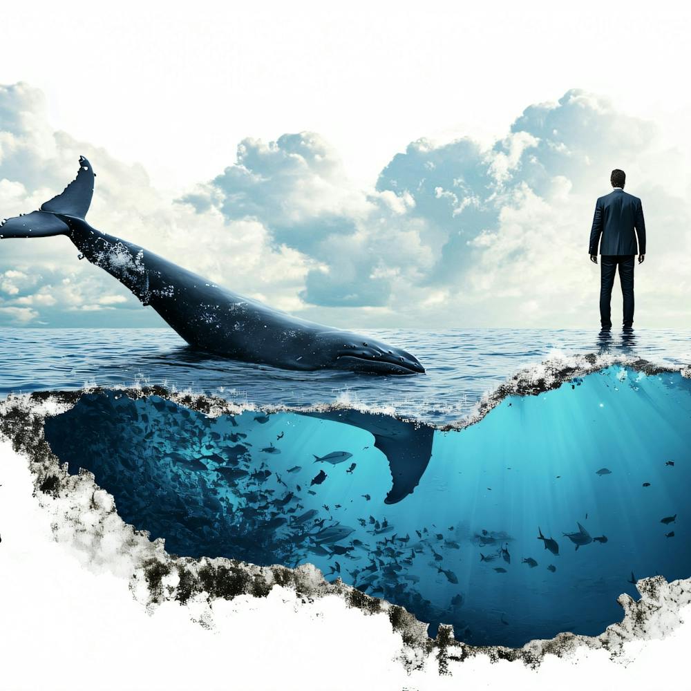 Businessman Looking At A Whale