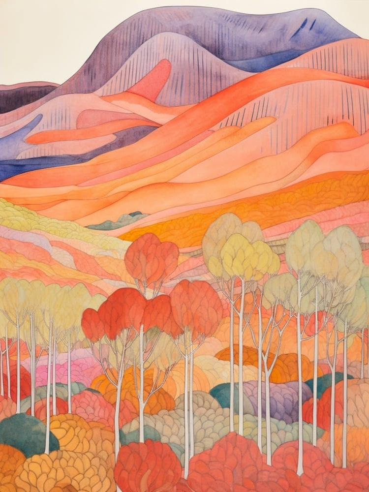 Mount Greylock United States Colourful Mountain Illustration