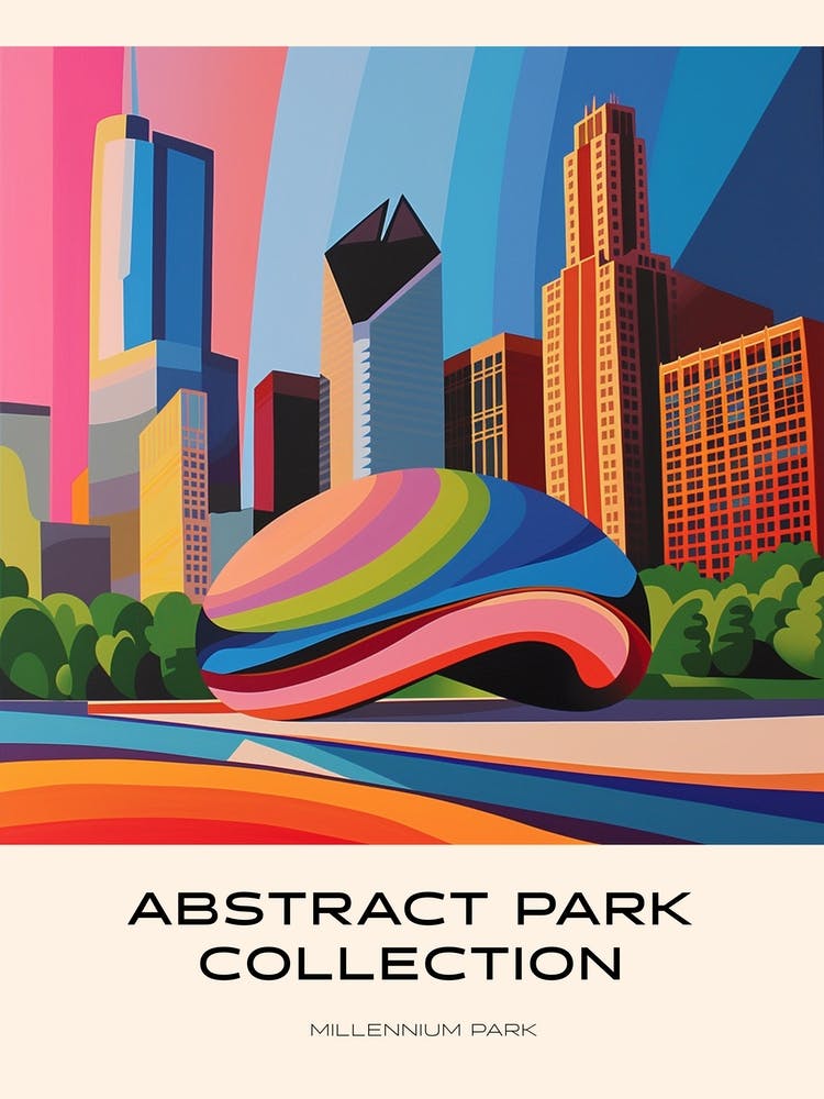 Abstract Park Collection Poster Millennium Park Chicago 4