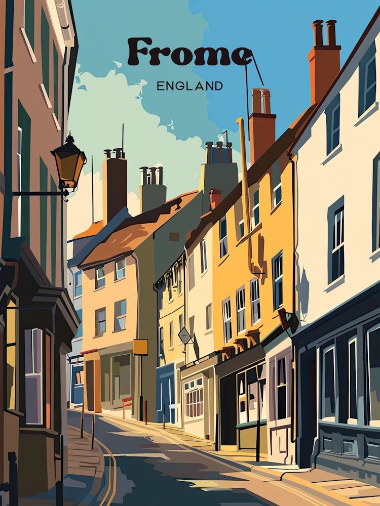Frome Somerset England Art Illustration