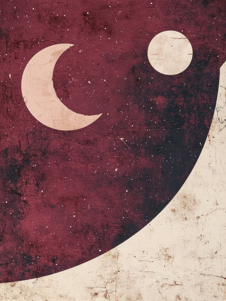 Moon And Star Canvas Print 1