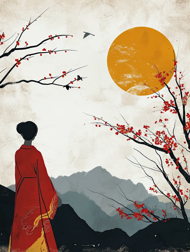Asiatische Frau, Minimalismus Japan