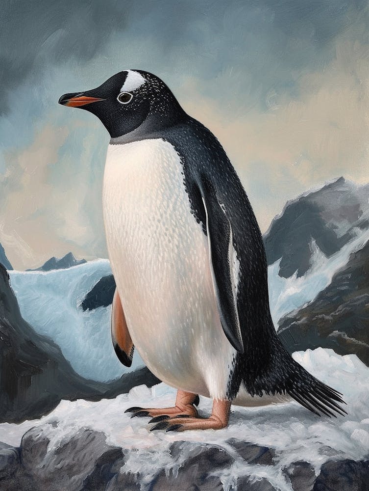 Adlie Penguin Grytviken Oil Painting 2