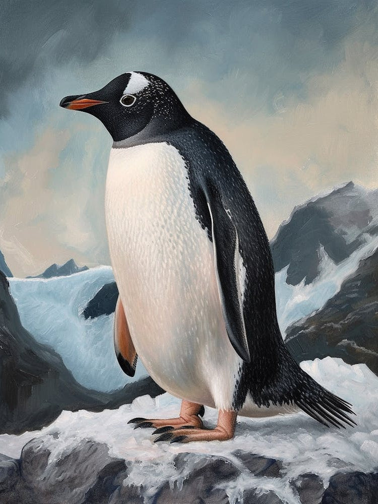 Adlie Penguin Grytviken Oil Painting 2