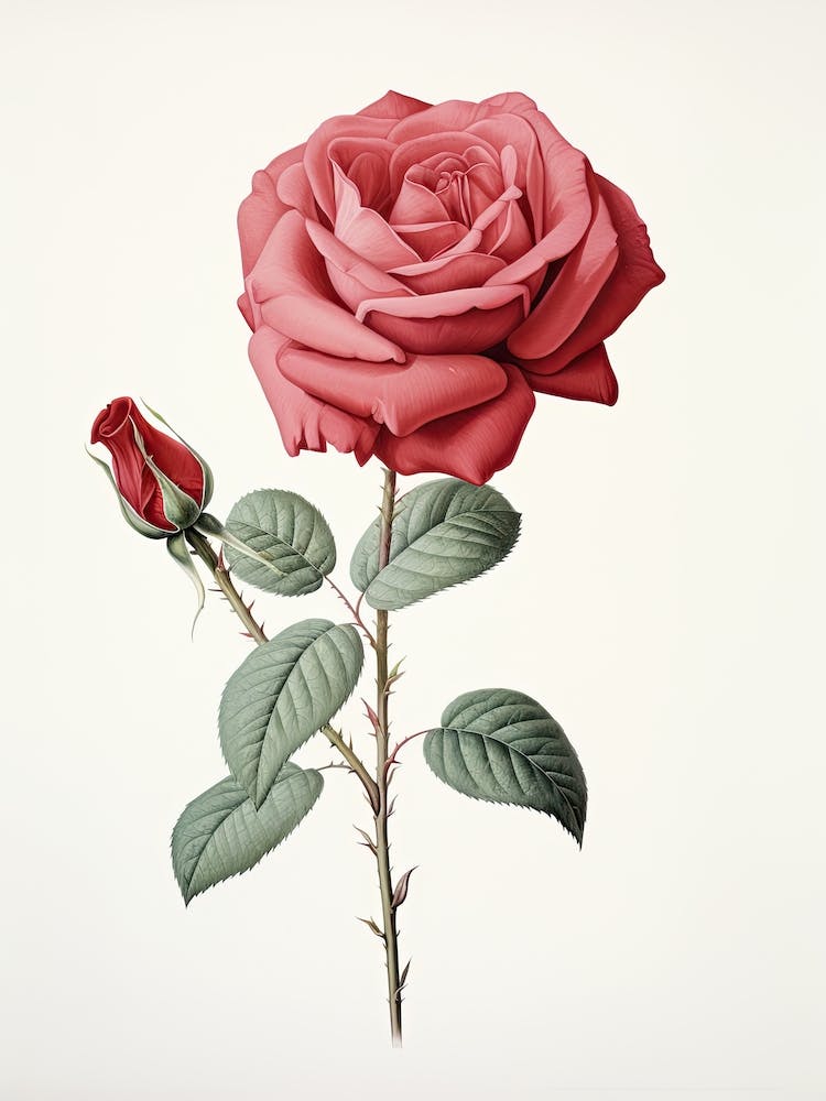 Roses Flower Vintage Botanical 1