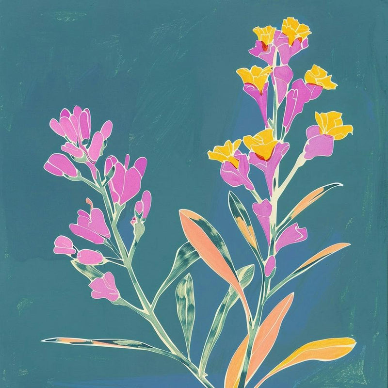 Statice 1 Square Flower Illustration