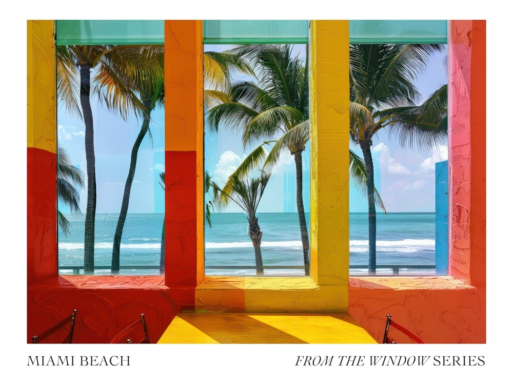 Miami Beach From The Window Series Poster Painting 4