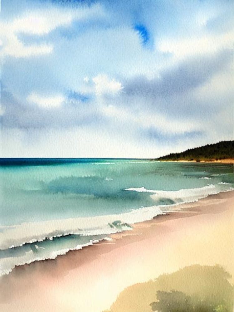 Rainbow Beach, Australie - Aquarelle