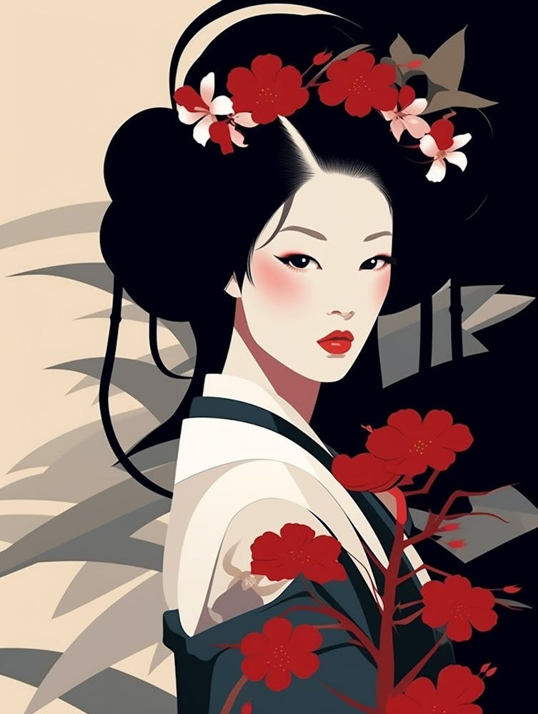 Geisha Japanese Style Illustration 1