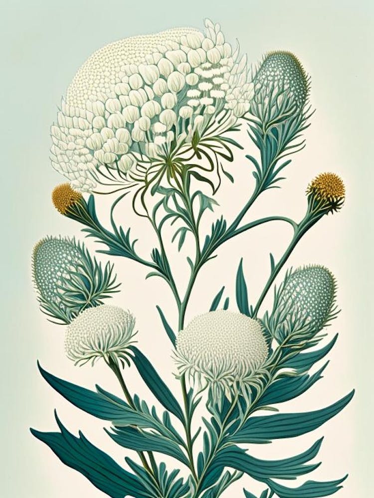 Silberimmortelle Wildblume Vintage Botanik