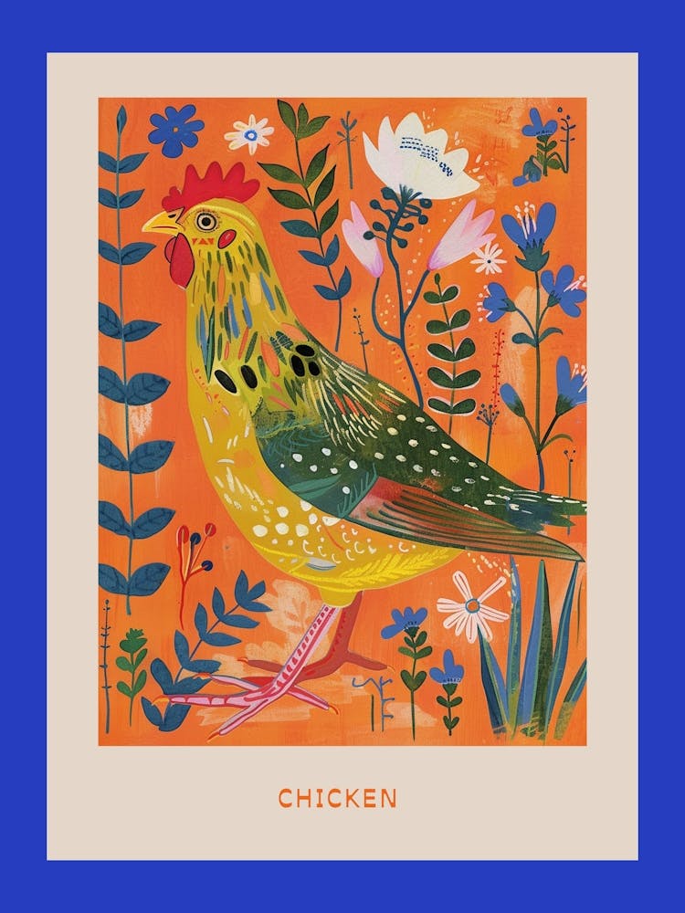Spring Birds Poster Chicken 6