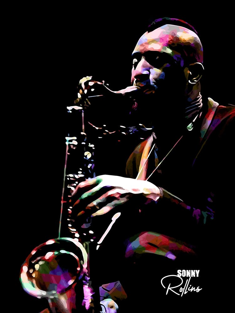 Sonny Rollins Jazz Tenor Saxophonist in my Colorful Digital Painting