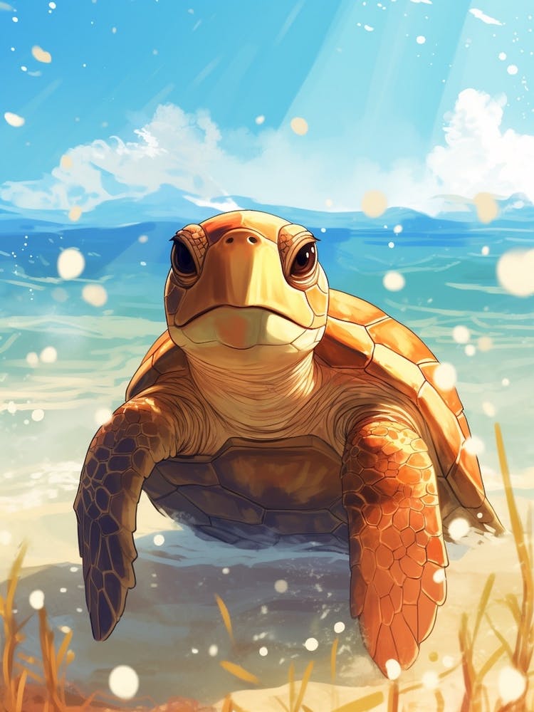 Modern Illustrative Sea Turtle