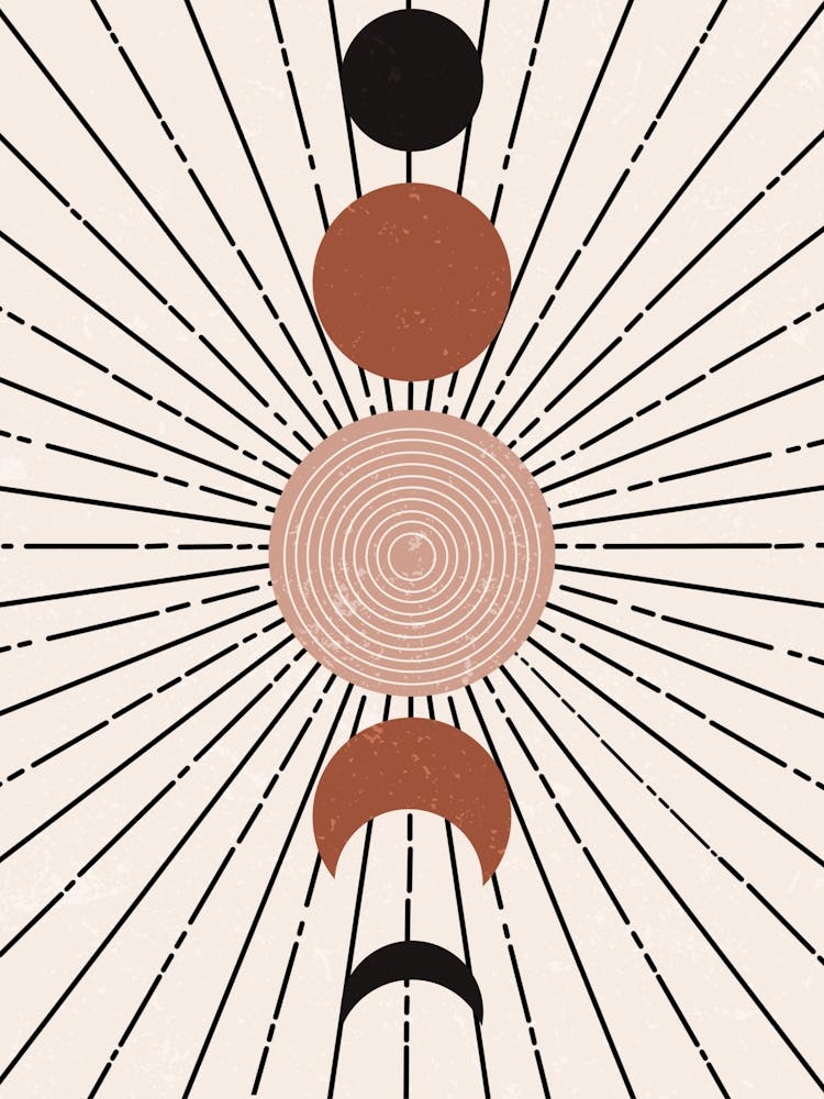 Abstract Geometric Circles Radiating Lines Spiral