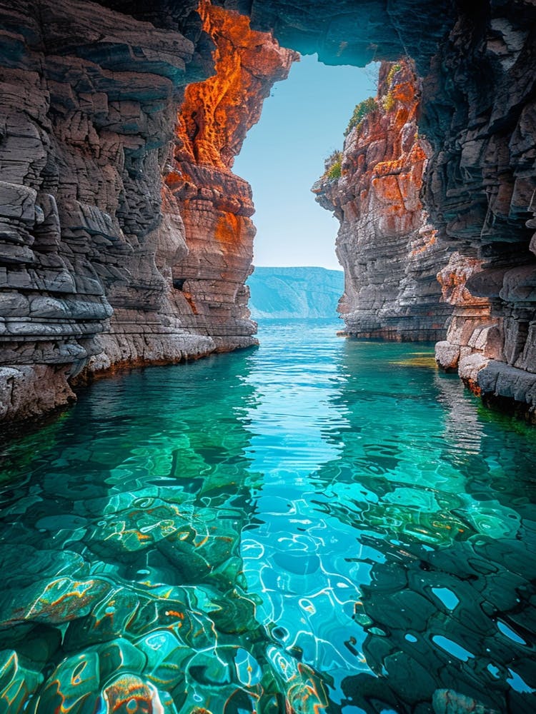 Cave In Crete, Greece