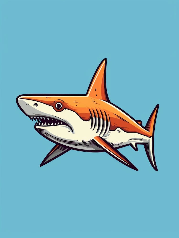 A Blacktip Shark In A Vintage Cartoon Style 2