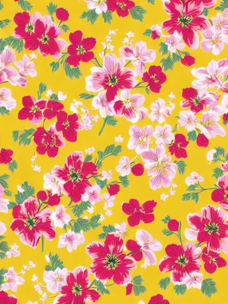 Delphinium Floral Print Retro Pattern 2 Flower