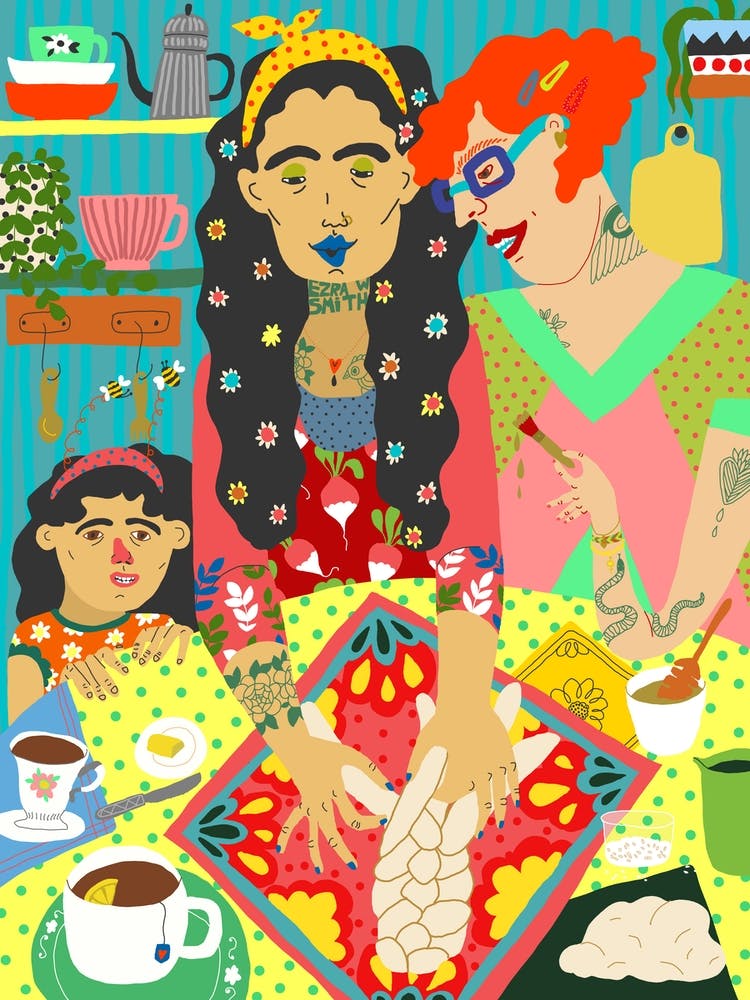 Making Challah Bread