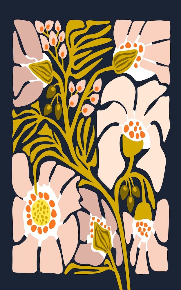 Backyard Flower – Modern Floral Illustration