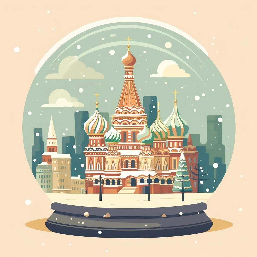 Moscow Russia 3 Snowglobe