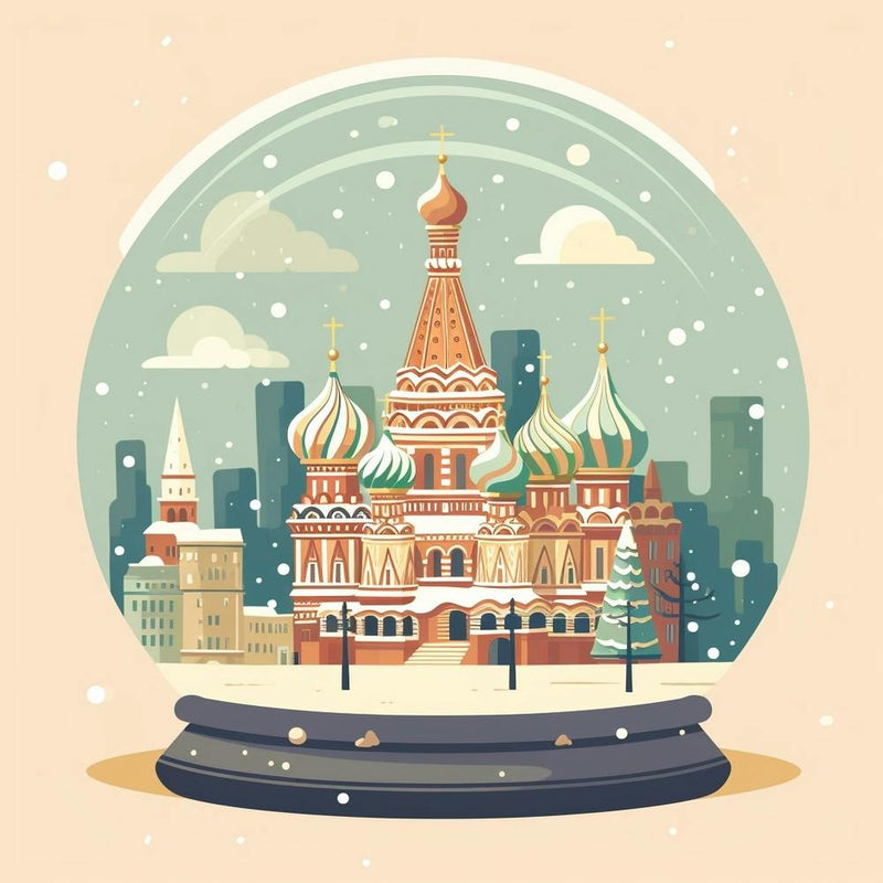 Moscow Russia 3 Snowglobe