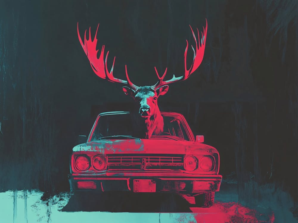 Deer in a Car