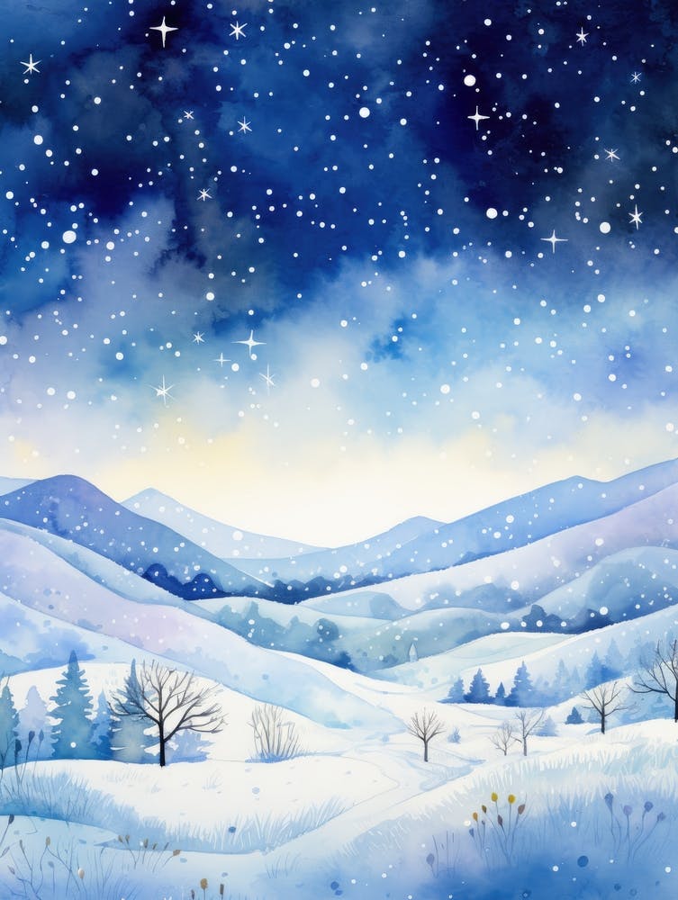 Winter Landscape Watercolor Painting 3