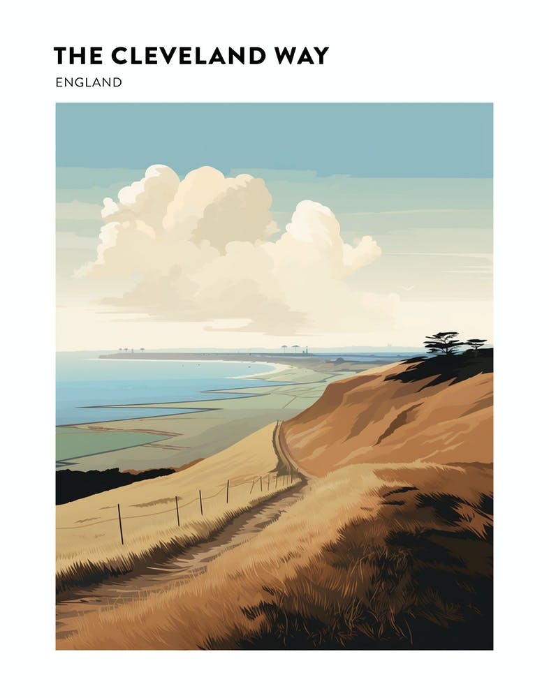 The Cleveland Way England 2 Hiking Trail Landscape Poster