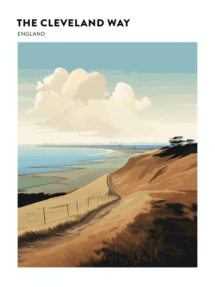 The Cleveland Way England 2 Hiking Trail Landscape Poster
